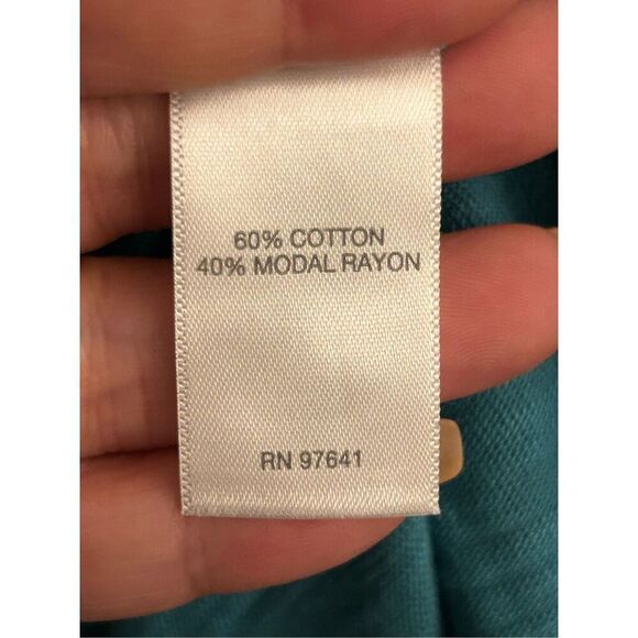 J. Jill Cotton A-Line Midi Dress Turquoise Blue sz L Beach Relaxed minimalist - Picture 4 of 8